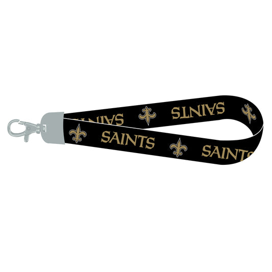 New Orleans Saints Wristlet Lanyard Black - LWS1301