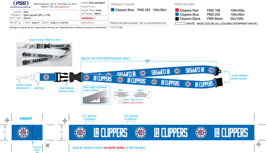 Los Angeles Clippers Lanyard Team Blue C - PSGLS0448843