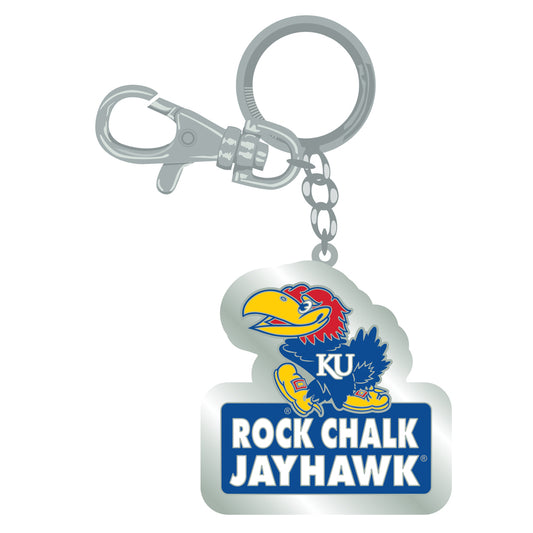 Kansas Jayhawks Keychain Zamac Tagline Rock Chalk Jayhawk - PSGLS0457020