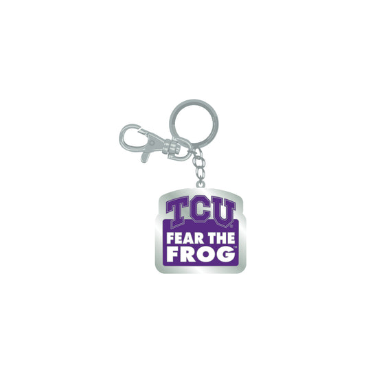 TCU Horned Frogs Keychain Zamac Tagline Fear The Frog - PSGLS0457233