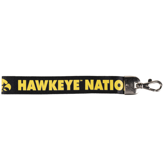 Iowa Hawkeyes Wristlet Lanyard Hawkeye Nation Black - PSGLS0457236