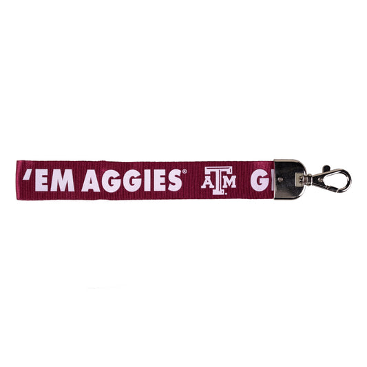 Texas A&M Aggies Wristlet Lanyard Tagline Gig 'Em Aggies Maroon - PSGLS0457241