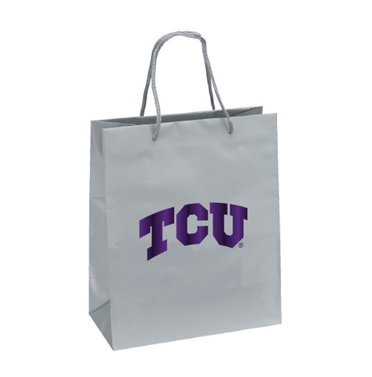 TCU Horned Frogs Medium Gift Bag 10x12 Elegant Silver - PSGLS0458857