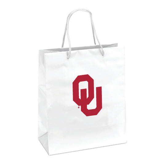 Oklahoma Sooners Medium Gift Bag 10x12 Elegant White - PSGLS0459052