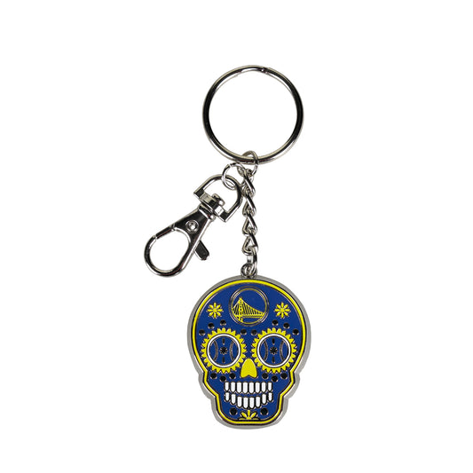 Golden State Warriors Keychain Zamac Sugar Skull - PSGLS0467970