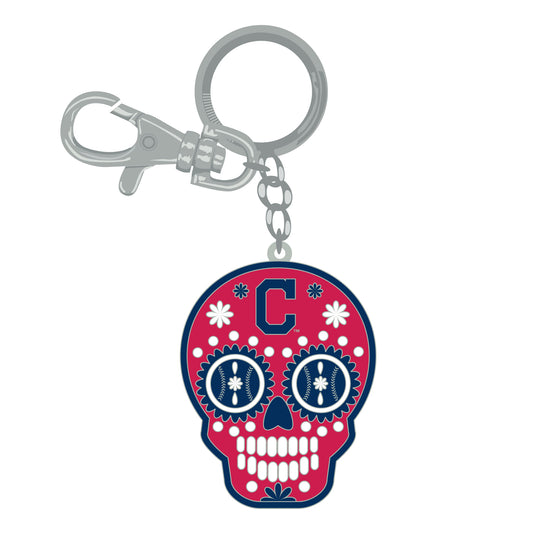 Cleveland Indians Keychain Zamac Sugar Skull - PSGLS0469142