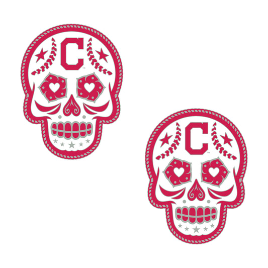 Cleveland Indians Earrings Post Sugar Skull - PSGLS0469173