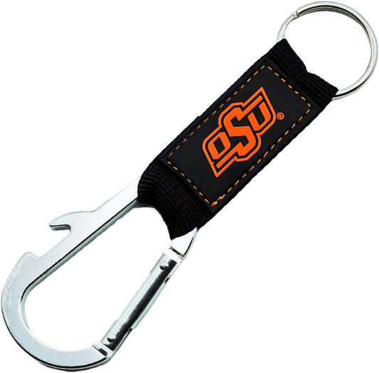 Oklahoma State Cowboys Keychain Carabiner Wordmark Black - PSGLS0475291