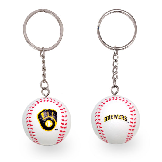 Milwaukee Brewers 3-D Baseball Keychain - PSGLS0479446