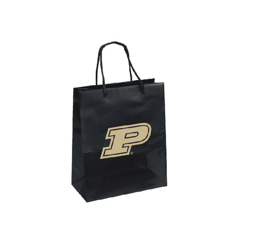 Purdue Boilermakers Medium Gift Bag 10x12 Elegant Black - PSGLS0458856