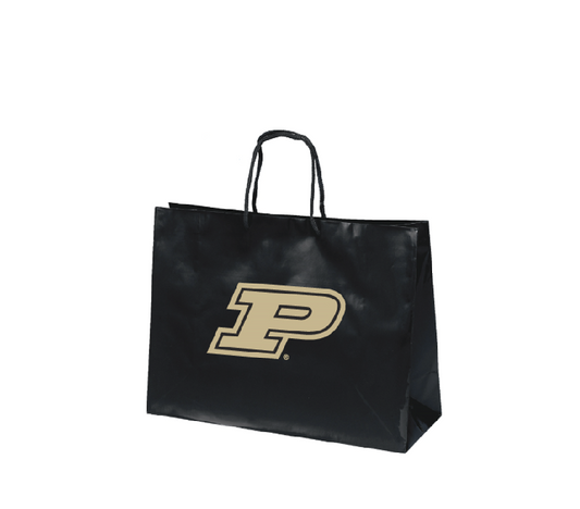 Purdue Boilermakers Large Gift Bag 16x12 Luxe Black - PSGLS0458897