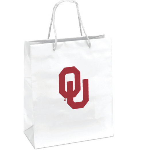 Oklahoma Sooners Medium Gift Bag 10x12 Elegant White - PSGLS0459052